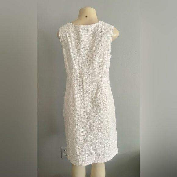 Liz Claiborne Sleeveless Dress size 12 with Empire waist Cotton white summer. - Picture 7 of 7